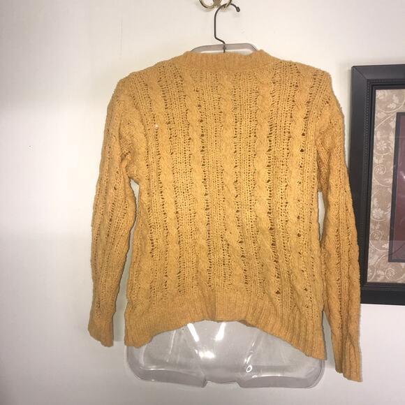 American Eagle Outfitters Mustard Yellow Pullover Cable Knit Sweater Size XS - Picture 6 of 14